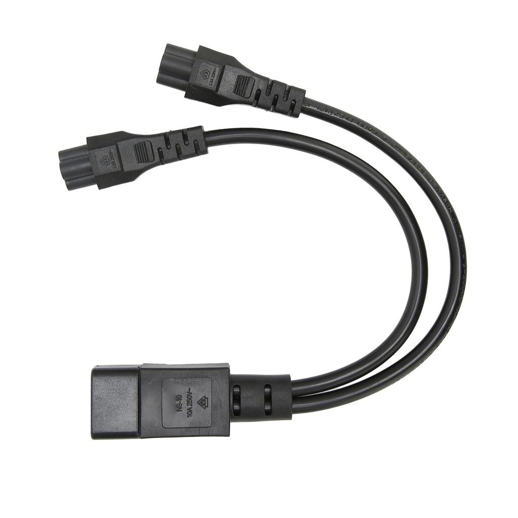 Splitter Power Plug Cord IEC320 C14 Male to Dual IEC320 C5 Female Power Cord for Laptop Power Adapter 100‑250V