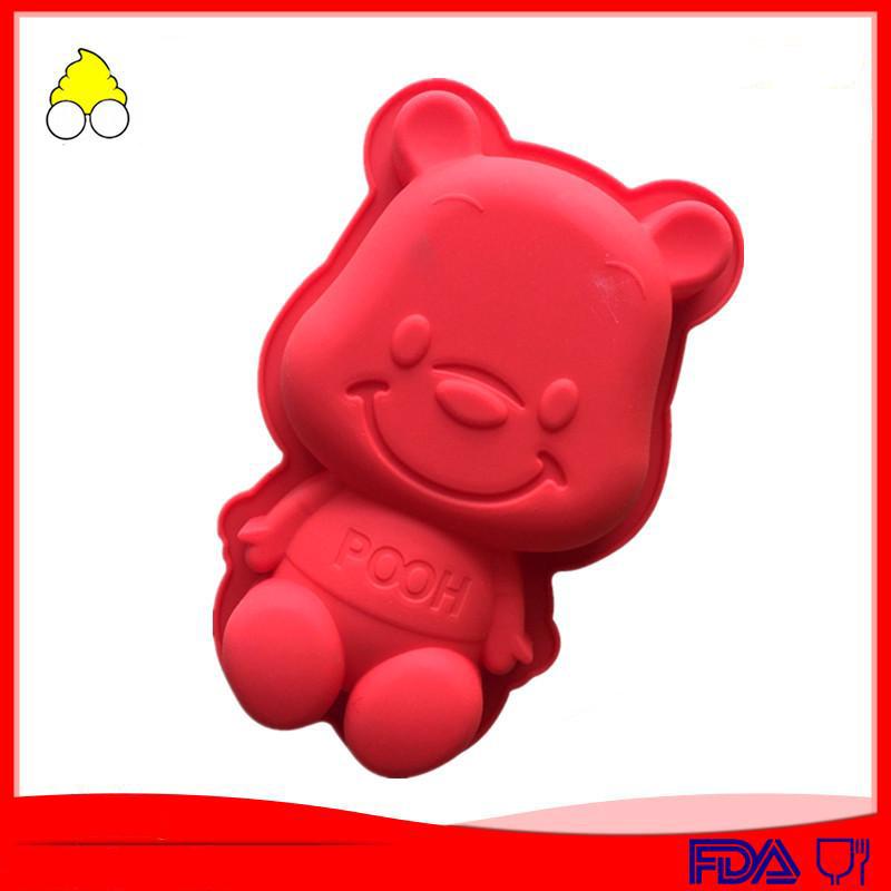 

Силиконовая форма для торта «Медведь», кухонные инструменты для выпечки, силиконовая форма для экспорта из мультфильма аниме серии красный