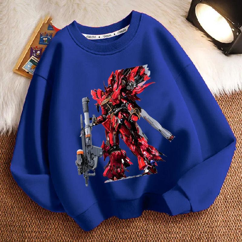 Children's Fashion Hoodies for Autumn and Winter, Round-neck Long-sleeved Jackets for Boys and Girls