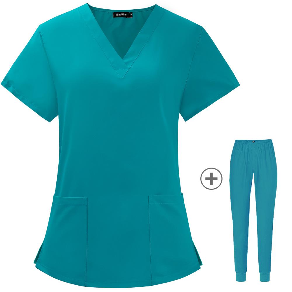 2025 Summer New Women Wear Scrub Suits Hospital Doctor Working Uniform Medical Surgical Multicolor Unisex Uniform Nurse Accessories