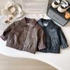 Korean-Style Girls' Leather Jacket - Spring/Autumn Fashionable Casual Coat BQB015