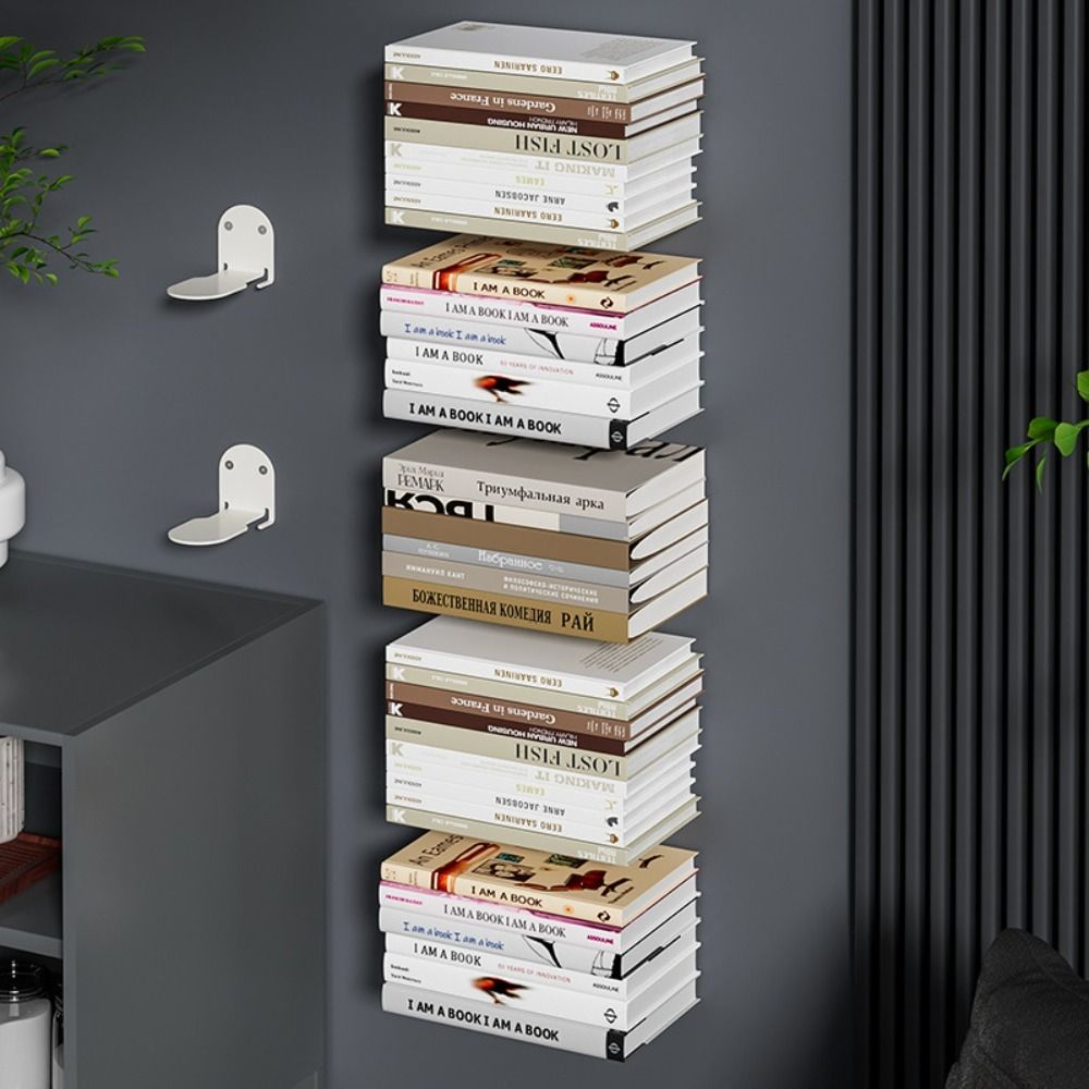 2 PCS Invisible Book Organizer Bookshelf Home Decoration Practical Display Shelf  Storage
