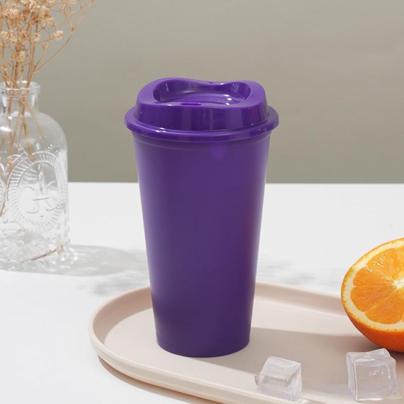5pcs Plastic Coffee Cup 475ml Single-layer PP Material Cola Cup with Lid Leak-proof Portable Cold Drink Packging Cup Milk Tea Shop Packaged Cup