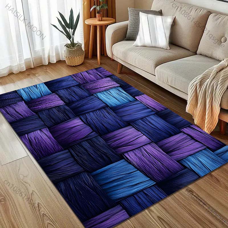 

Personality Dark Wool Plaid Print Carpet for Bedroom Living Room Bedside Sofa Floor Mat Modern Home Decor Area Rug for Gifts 40x60cm (16x24in)