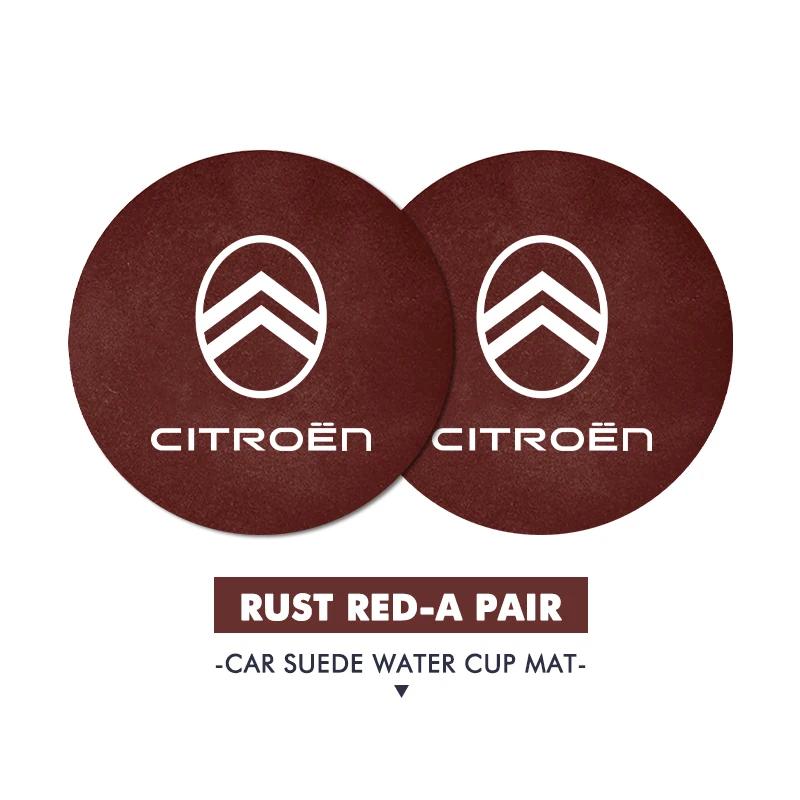 BYMF1 2pcs Car Coaster Water Cup Slot Non-Slip Mat Drink Holder Pad For Citroen C4 C3 C5 C1 C2 C6 VTS C4L DS3 DS4 DS5 Grand Berlingo