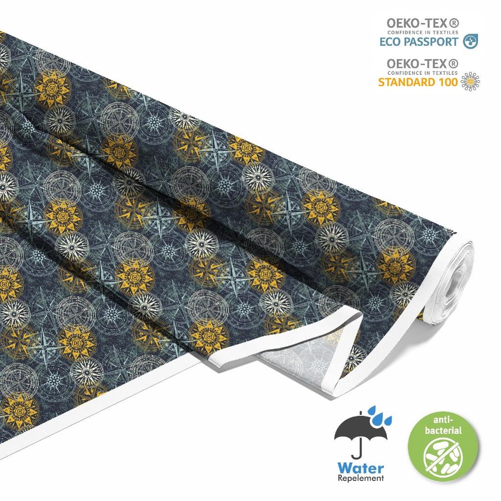 Outdoor Dekostoffe Oxford - Motiv Kompass Windrose