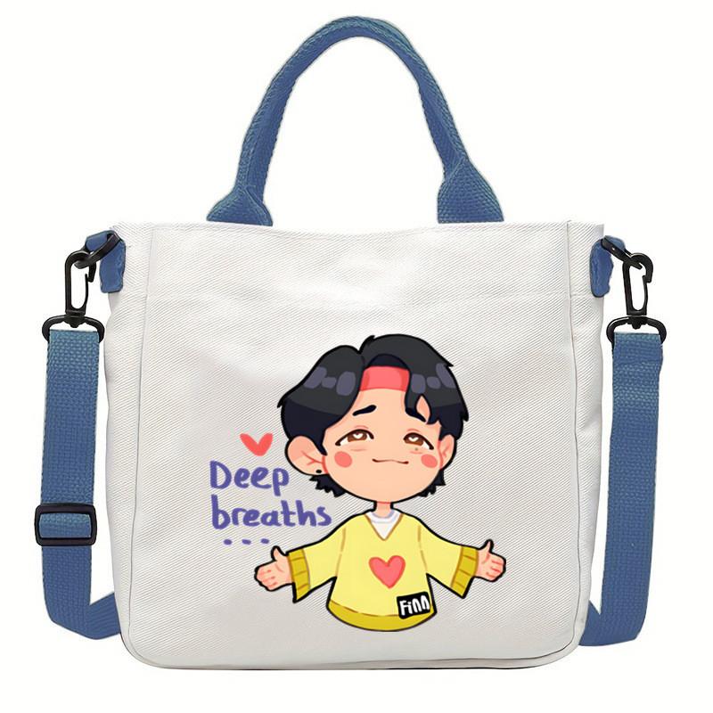 Felix Kpop Band Super Star Printed Crossbody Bag Casual Canvas Shoulder Bags