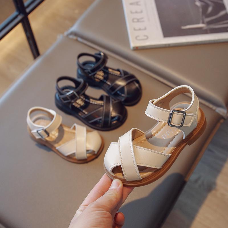 Kids Beach Shoes Soild Color Soft Sole Girls Princess Shoes Hollowed-out 2025 Summer New Boys Sandals Non-slip Ins Trendy