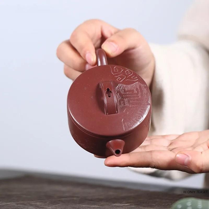 110ml Chinese Yixing Purple Clay Teapots Small Capacity Beauty Tea Infuser Kettle Handmade Tea Pot Raw Ore Zisha Tea Set Teaware