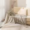 Nordic Waffle Weave Bed Blanket Thickened Solid Fringe Blanket Simple Leisure Blanket  Home Decor