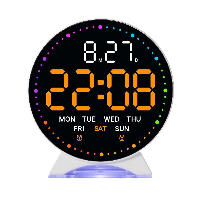 Personalized Jmping Seconds Display Electronic Led Alarm Clock Desktop Ambient Light Decor Usb Table Clock With Auto Dimmming