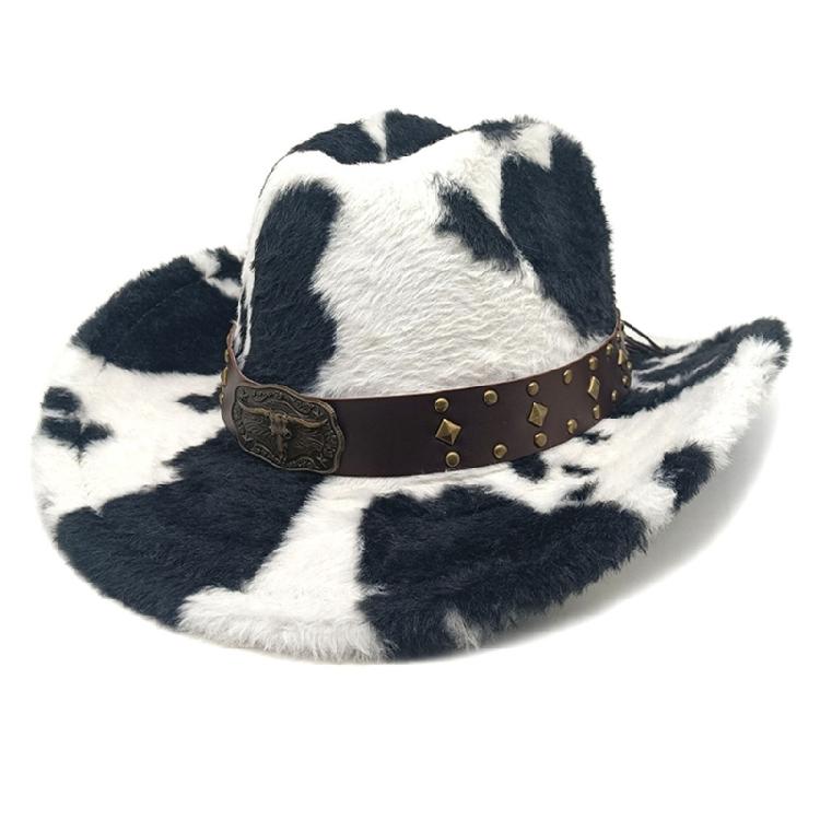 

Trendy Cow Print Embellished Cowboy Hats For Youth Soft Multiple Color Size Photo Props M чёрный