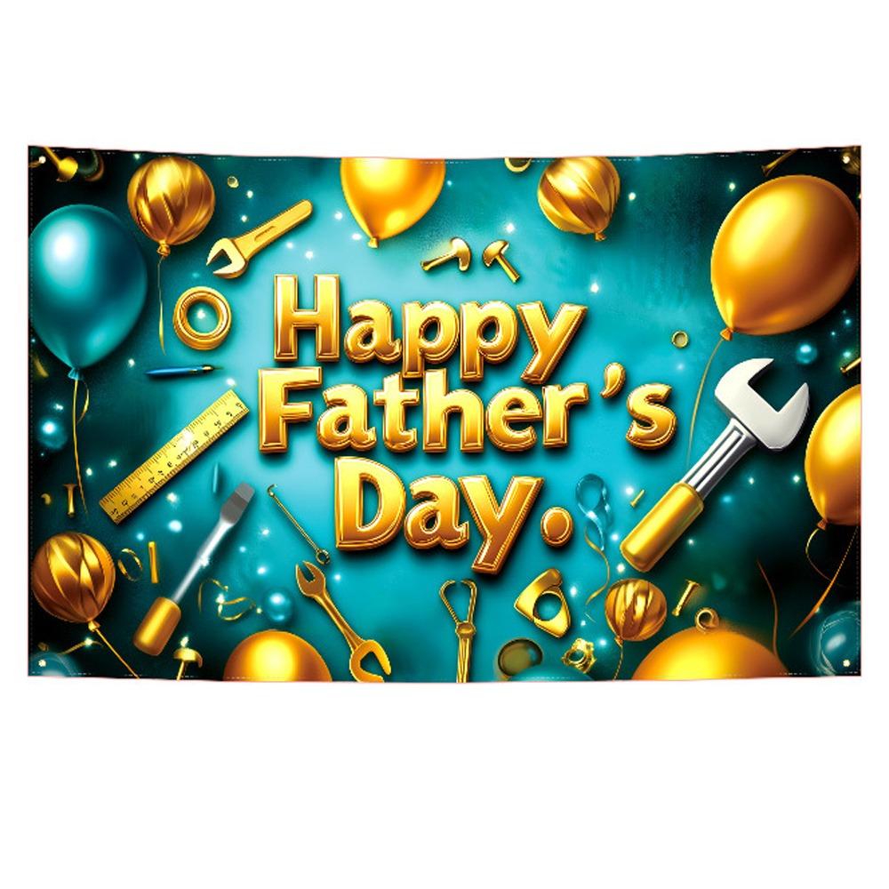 

Blue Happy Father s Day Background Polyester Party Photo Banner For Father Man зелёный