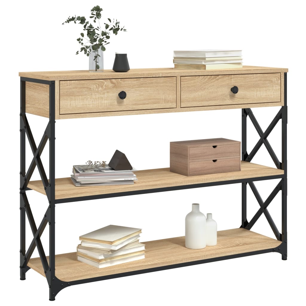 Console Table Sonoma Oak 100x28x75 cm Wood Based Panel