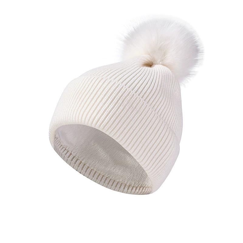 Autumn Winter Knitted Hat Scarf Two-Piece Set Women's Velvet Wool Hat Warm Pullover Hat Long Scarf Set
