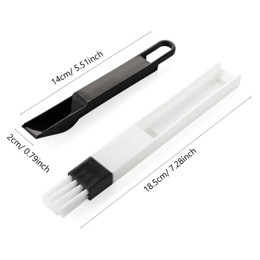 Portable Two-in-one Cleaning Brush Multifunctional Door and Window Keyboard Groove Cleaner Dust Shovel Window Rail Cleaning Tool