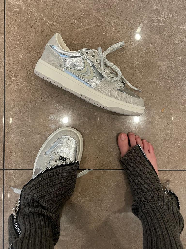 Niche silver board shoes women's 2025 spring new casual burst pattern platform shoes original single shoes sports shoes women