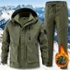 Herren Schneeverdickter Sportanzug Übergröße Sport Warme Jacke + Hose Zweiteiliges Set