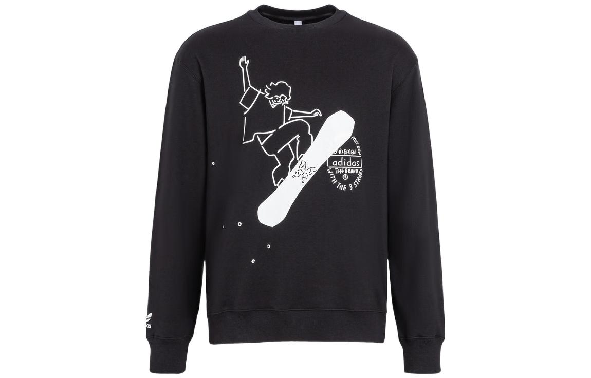 Adidas Originals Sweatshirts Men s Black Crew Neck Moderate Regular IK4313 M