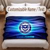 Portsmouth FC Printed Flannel Blanket Custom Name Text Soft Warm Throw For Bedroom Holiday Gift