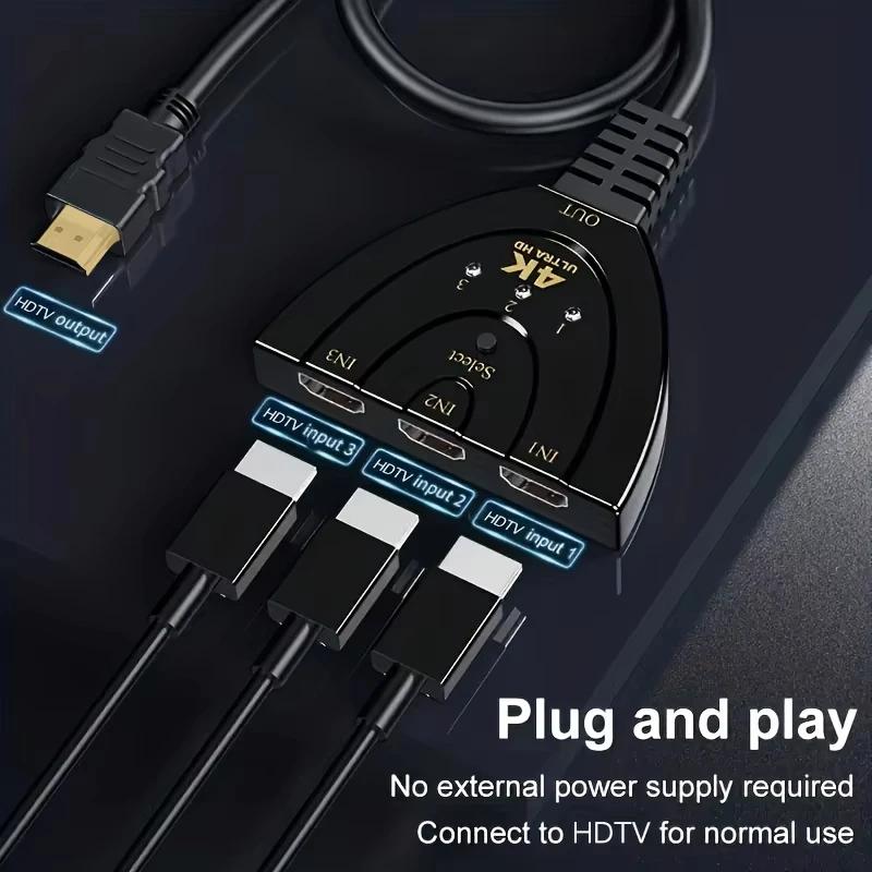 VIdeo Switcher Hub 1080P For DVD HDTV Xbox PS3 PS4 HDMI-compatible Switch KVM Splitter 4K 2K 3D 3 Input 1 Output Mini 3 Port