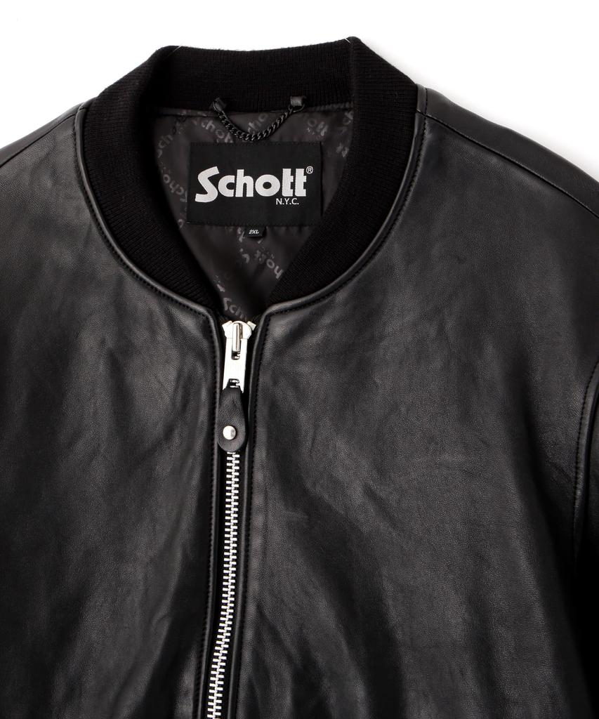 Schott Bowery Jacket, Men's, Size XL, 010, Black, 782-5950013