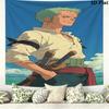 One Piece Roronoa Zoro Wall Tapestry Aesthetic Wall Hanging Printed Fabric Blanket Decorative Tapestries For Bedroom Living Room Home Decor