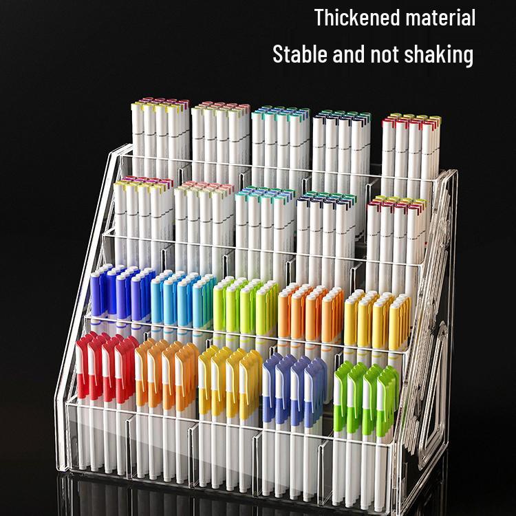 Acrylic Watercolor Pen and Brush Organizer - Large Capacity Desktop Storage Box