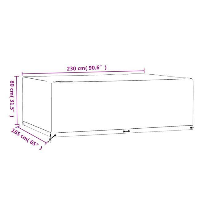 VidaXL Garden Furniture Covers 2 Pcs 12 Eyelets Rectangular 3155354