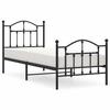 VidaXL Metal Bed Frame with Headboard-Footboard Black 90x190 Cm 353449