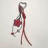 Miu-Style Exquisite Leather Flower Bag Charm & Keychain Pendant