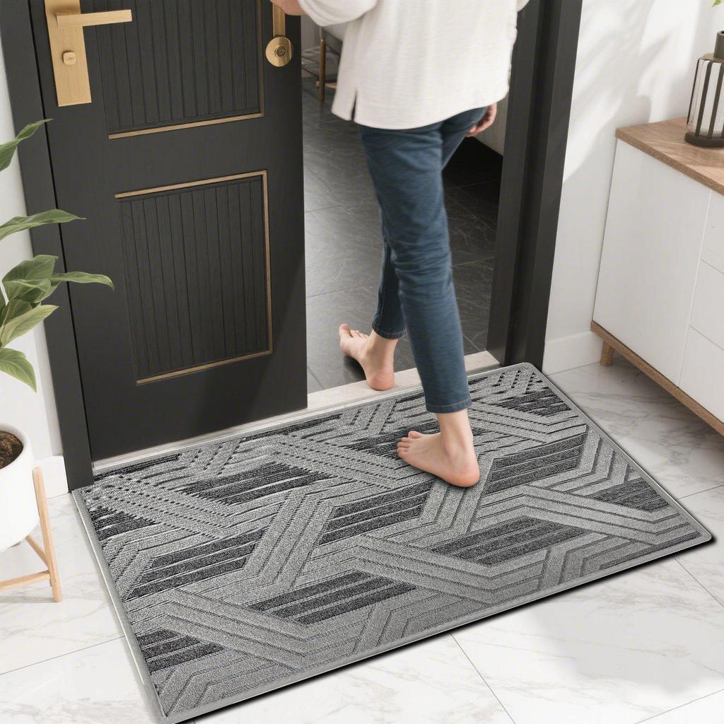 Abstract Living Room Dirt Resistant Carpet Anti Slip Entrance Door Mat Easy To Maintain Floor Mat