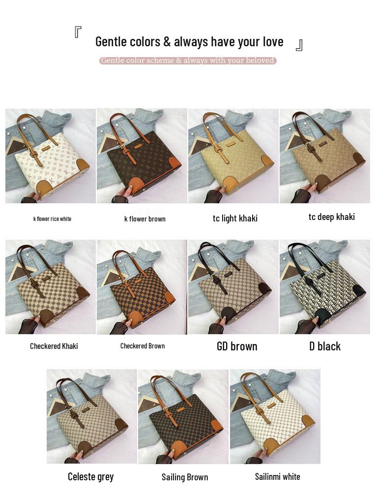 Retro Flower Print Large Capacity Tote Bag - High-End Fashion Handbag for Students