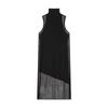 Autumn 2025 European Style Women's Mid-Length Black Double-Layer Dress