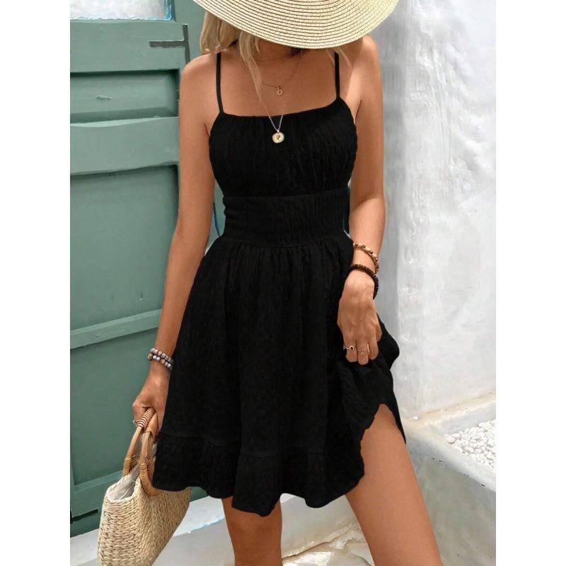 Europe, America 2026 summer new fashion ruffle edge waist slim suspender dress women XXS
