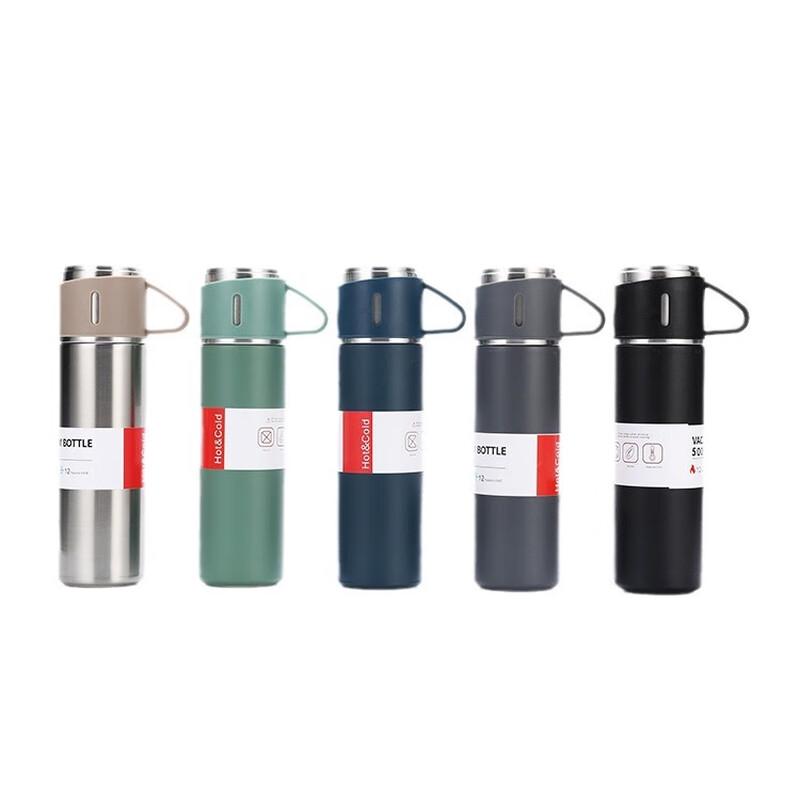 Xiaoyueya 304 Stainless Steel Insulated Bottle with 3 Lids Gift Set