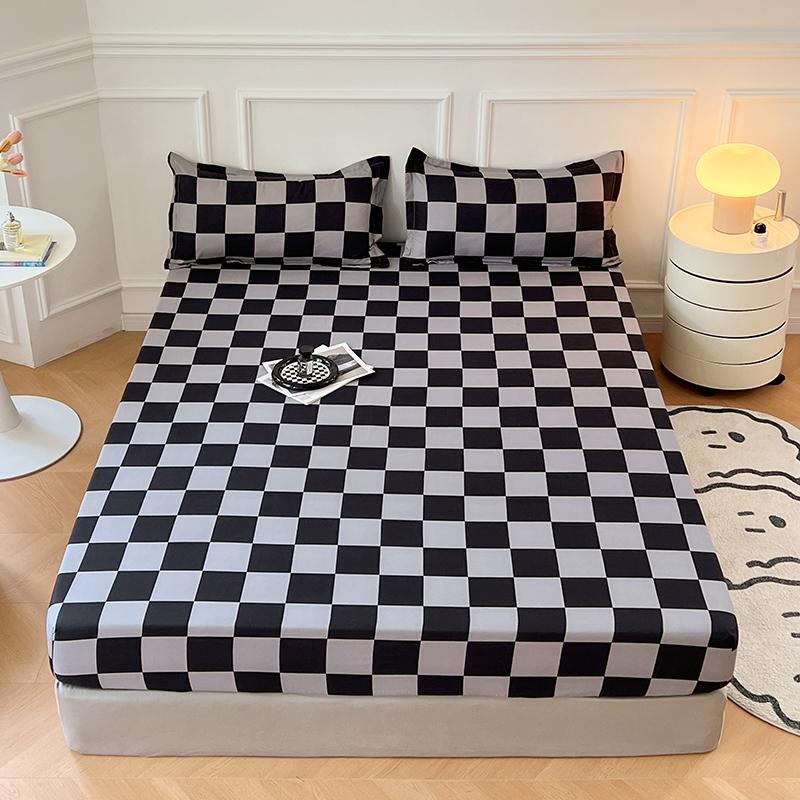 Bonenjoy 1 Stk. Matratzenschoner mit Gummizug Twin/Full/Queen/King Size Spannbettlaken Karottenmuster Bettlaken für Erwachsene Kinder