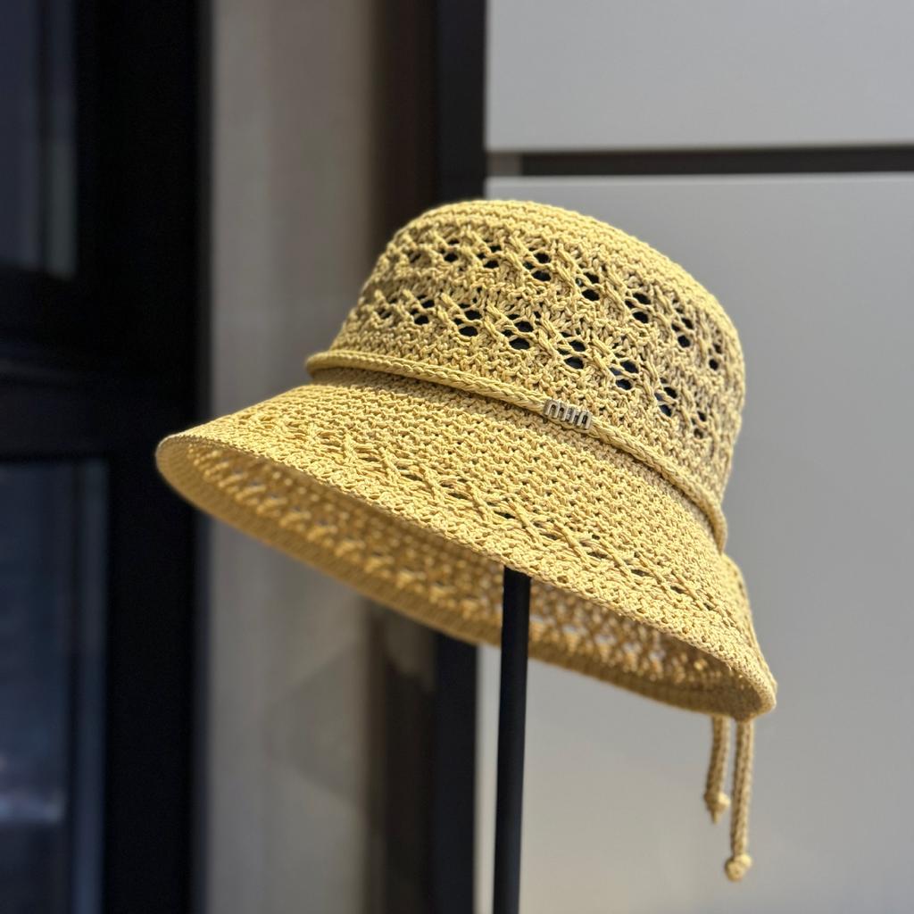 Summer hollow breathable fisherman's hat children show their faces small casual plain top hat curled edge shading sun protection