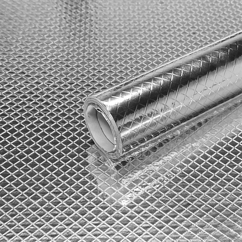 Aluminiumfolie Papier Küche Ölbeständige Folie Herd Wasserdicht Feuchtigkeitsbeständig Selbstklebende Tapete Arbeitsplatte Schrank Renovierung Fliesenaufkleber