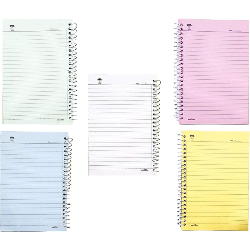 

Amblitz 5 Subject Spiral Notebook - 200 Pages, Ruled (A5 Size, Pack of 2, 0317) Regular