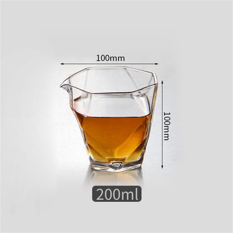

200ml Geometric Heat-resistant Glass Fair Mug Tea Ceremony Tea Pitcher Chahai Tea Cup Kung Fu Set Accessories 200ML чистый