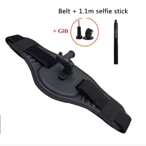 For GoPro/insta360/DJI Waist Belt Mount Strap + Adjustable Selfie Stick Replacement Panoramic Sports Camera Accessories