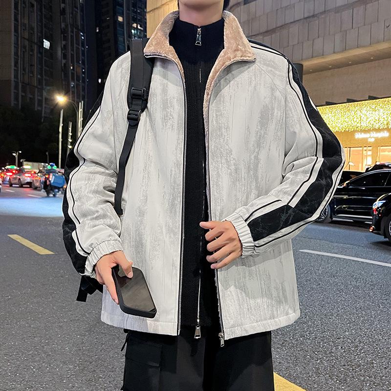 

Men s Trendy Winter Jacket: Casual Thick Fleece Cotton, Plus Size Available 2XL