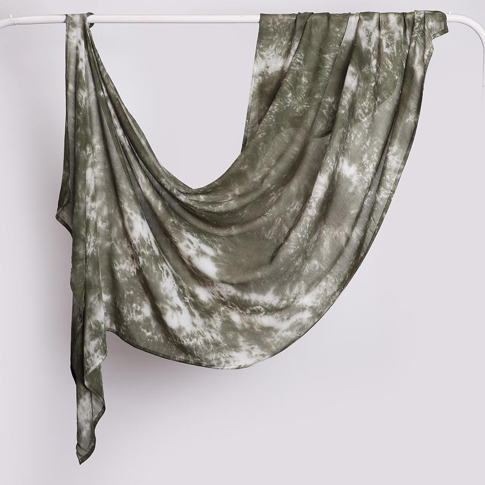 Hot Selling Tie Dye Printed Hijab Modal Cotton Viscose Scarf Rayon Shawl Lightweight Muslim Ramadan Headscarf Scarves