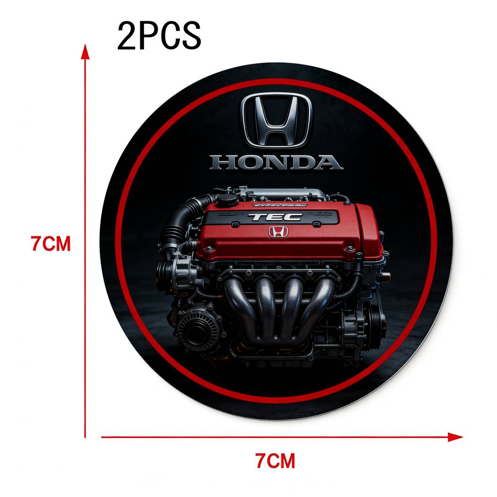 

Cool And Stylish for Honda Instrument Panel With VTEC Engine 2pcs 7x7cm Universal Car Cup Holder Coaster Premium PU Leather 7x7cm