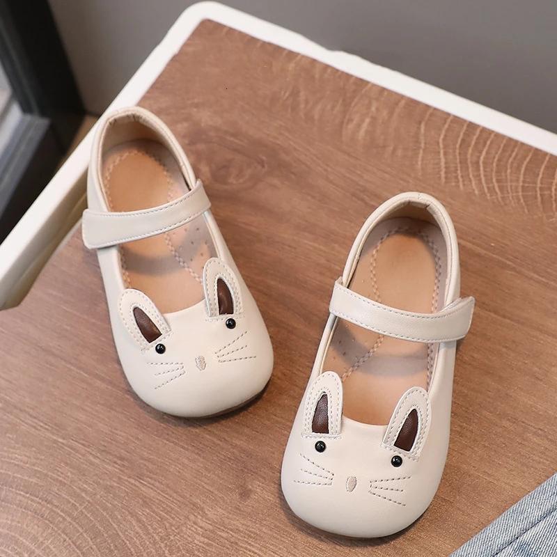 

Spring Cartoon Cat Baby Girls Flats Autumn Mary Jane Genuine Leather Kids School Shoe Comfortable Arch Insole Children s Shoes 25 слонова кістка