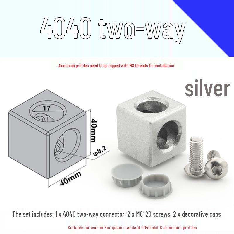 Standard Euro 3030/4040 Aluminiowy Trójstronny Złącze Kątowe Prawidłowe do Profili Przemysłowych