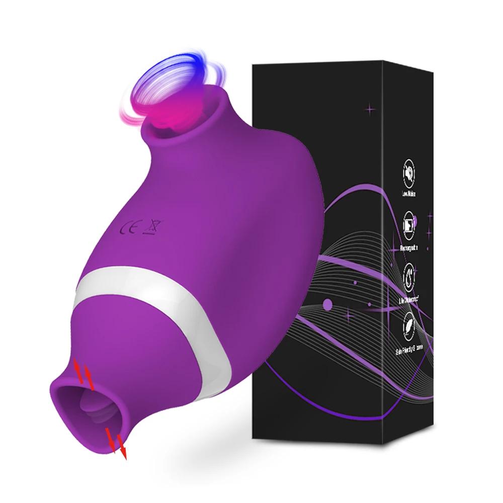 Sucking Vibrator for Women Clit Sucker Licking Dual Clitoris Stimulation Oral Nipple Massager Female Adult Sex Toy for Women