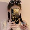 Gold Dust Love Butterfly PhoneCase Glass PhoneCase for Samsung Galaxy S26 S25 S24 S23 S22 S21 FE Ultra Plus Scratch Proof Smooth