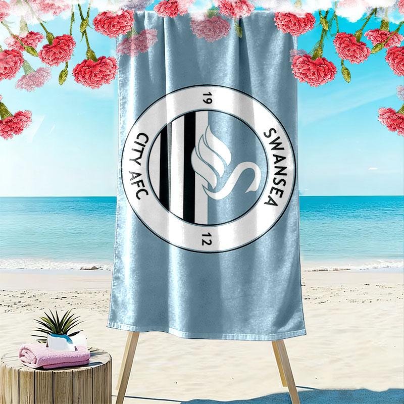 Swansea City logo Print Beach Towel, Large Soft Quick Dry Towel for Beach Camping Swimming